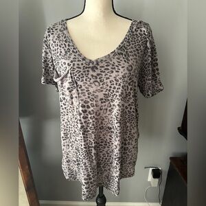 Leopard Print V-Neck Z Supply Top
